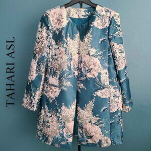 TAHARI ASL ~ Floral-Jacquard Topper Jacket ~ Excellent NWOT Size 18